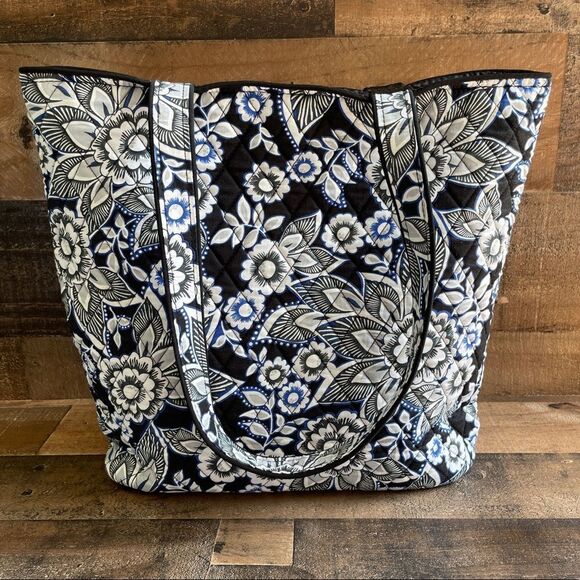 Vera Bradley Signature Iconic Tote Bag In Snow Lotus New Without Tags - Picture 5 of 15